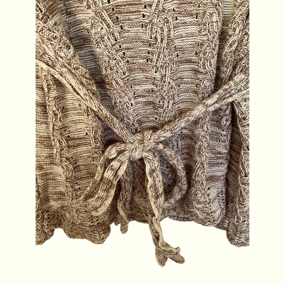 Grace Elements Laguna Ivory tan  cotton knit scallop hem sweater top sz s - Picture 2 of 12